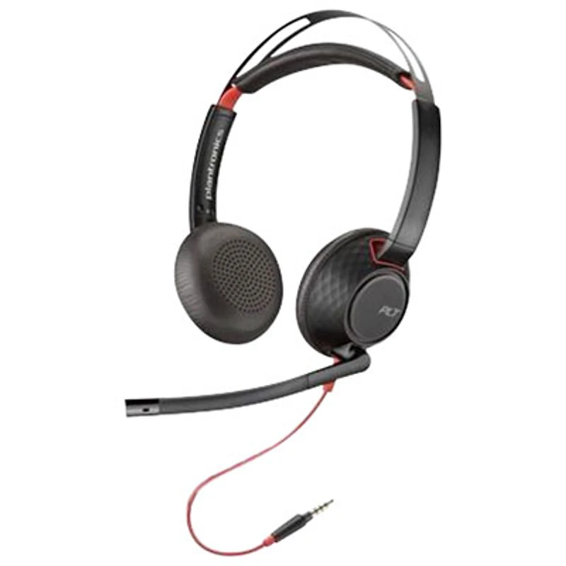 HP Poly Blackwire 5200 On-Ear Noise Cancelling Headset - Black