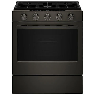 KitchenAid 30" 5.0 Cu. Ft. True Convection 5-Burner Slide-In Gas Air Fry Range (KSGS530SBE) - Black Ore
