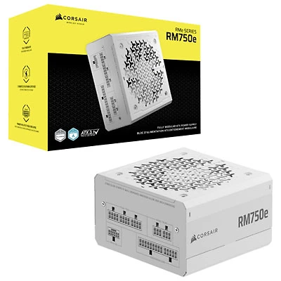 Corsair RM750e 750-Watt ATX 3.1 Fully Modular Power Supply - White