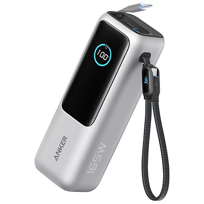 Anker Prime 25000 mAh 165W Multiport Power Bank with Smart Display - Silver
