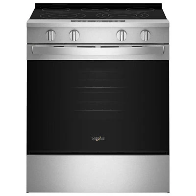 Whirlpool 30" 5.3 Cu Ft Fan Convection Slide-In Electric Air Fry Range (YWSES5030SZ) -Fingerprint Resistant Stainless