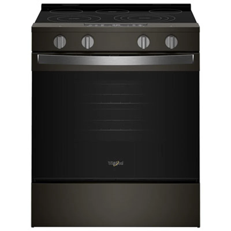 Whirlpool 30" 5.3 Cu Ft Fan Convection Slide-In Electric Air Fry Range (YWSES5030SV) -Black-on-Stainless