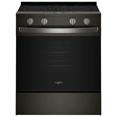 Whirlpool 30" 5.3 Cu Ft Fan Convection Slide-In Electric Air Fry Range (YWSES5030SV) -Black-on-Stainless