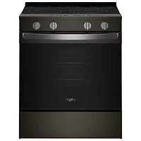 Whirlpool 30" 5.3 Cu Ft Fan Convection Slide-In Electric Air Fry Range (YWSES5030SV) -Black-on-Stainless