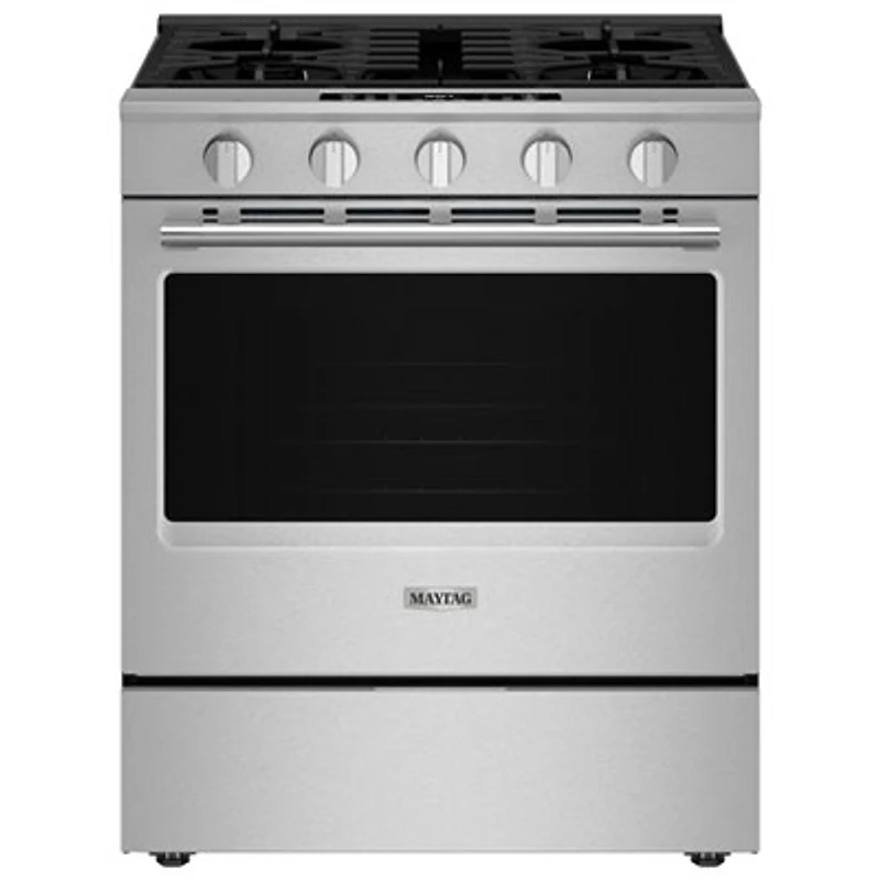 Maytag 30" 5.0 Cu. Ft. Fan Convection 5-Burner Slide-In Gas Air Fry Range (MSGS7030SZ) - Stainless Steel
