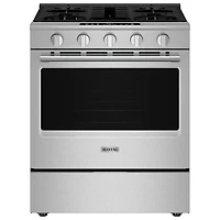 Maytag 30" 5.0 Cu. Ft. Fan Convection 5-Burner Slide-In Gas Air Fry Range (MSGS7030SZ) - Stainless Steel