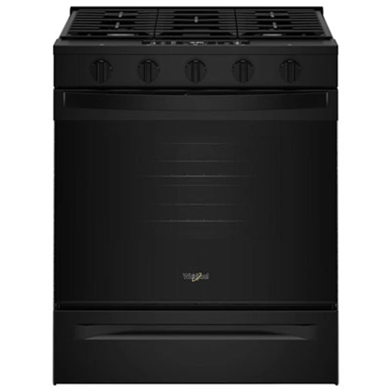 Whirlpool 30" 5.0 Cu. Ft. Fan Convection 5-Burner Slide-In Gas Range (WSGS5030SB) - Black