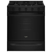 Whirlpool 30" 5.0 Cu. Ft. Fan Convection 5-Burner Slide-In Gas Range (WSGS5030SB) - Black