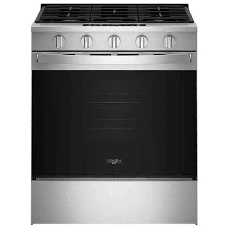 Whirlpool 30" 5.0 Cu. Ft. Fan Convection 5-Burner Slide-In Gas Range (WSGS5030SZ) - Stainless Steel