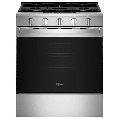 Whirlpool 30" 5.0 Cu. Ft. Fan Convection 5-Burner Slide-In Gas Range (WSGS5030SZ) - Stainless Steel