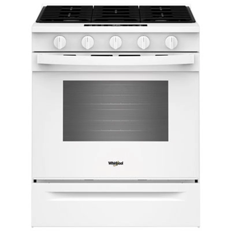 Whirlpool 30" 5.0 Cu. Ft. Fan Convection 5-Burner Slide-In Gas Range (WSGS5030SW) - White