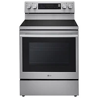 LG 30" 6.3 Cu. Ft. True Convection 5-Element Freestanding Electric Air Fry Range (LREN6325XE) - Stainless Steel