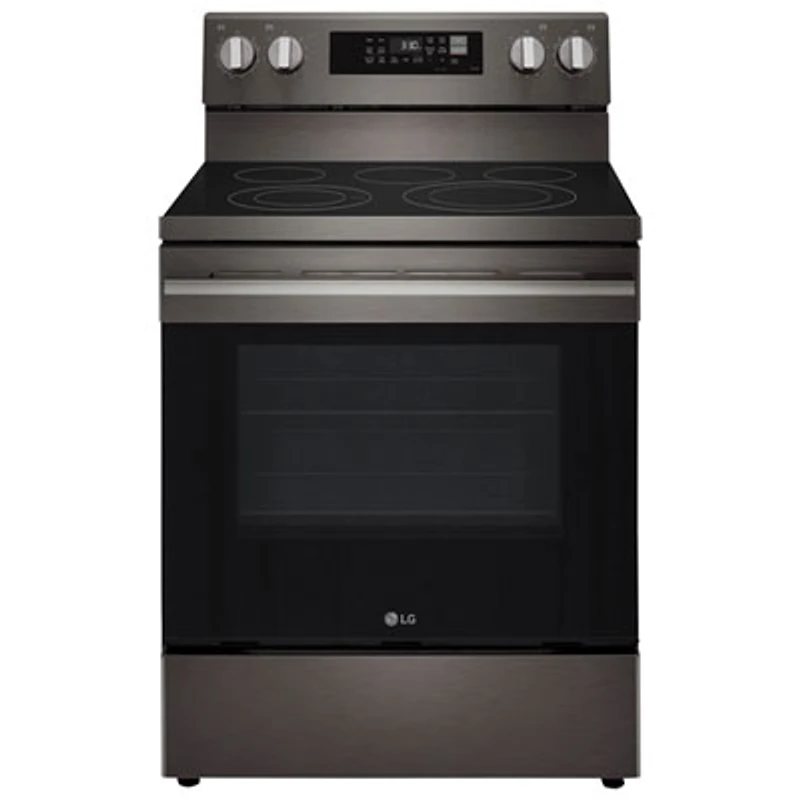 LG 30" 6.3 Cu. Ft. True Convection 5-Element Freestanding Electric Air Fry Range (LREN6323ZE) - Black Stainless