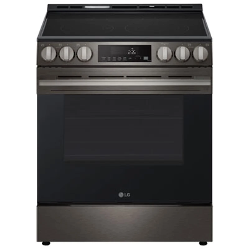 LG 30" 6.3 Cu. Ft. Fan Convection 5-Element Slide-In Electric Air Fry Range (LSEL6333ZE) - Black Stainless Steel