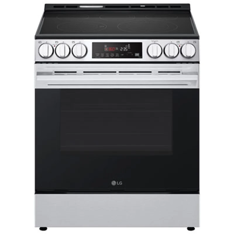 LG 30" 6.3 Cu. Ft. Fan Convection 5-Element Slide-In Electric Air Fry Range (LSEL6333XE) - Black Stainless Steel