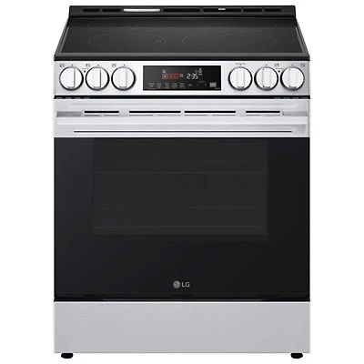 LG 30" 6.3 Cu. Ft. Fan Convection 5-Element Slide-In Electric Air Fry Range (LSEL6333XE) - Black Stainless Steel