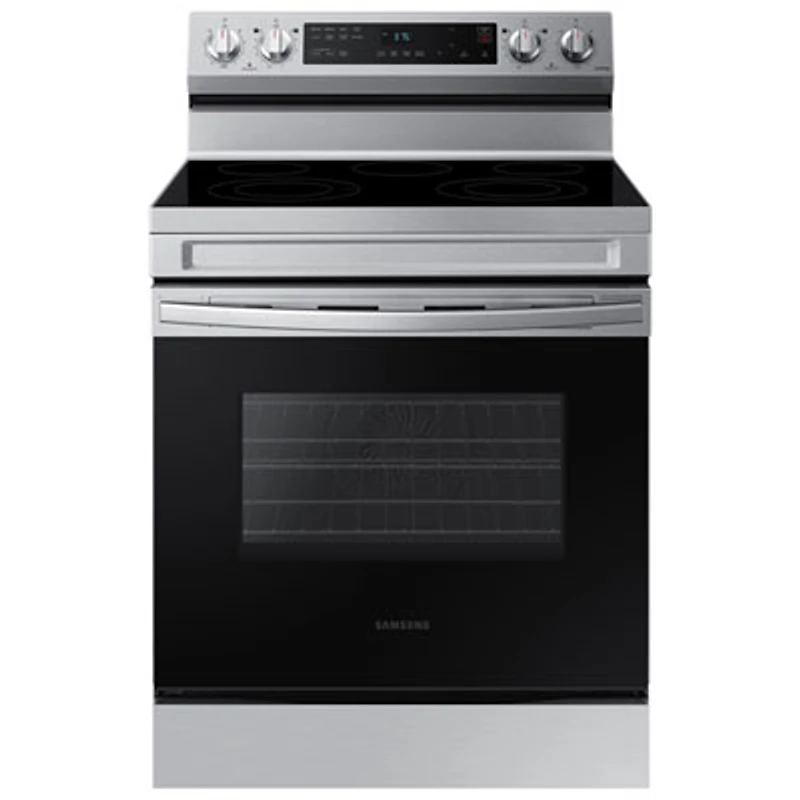 Samsung 30" 6.3 Cu. Ft. Fan Convection 5-Element Freestanding Electric Air Fry Range (NE63A6515SS/AC) - Stainless
