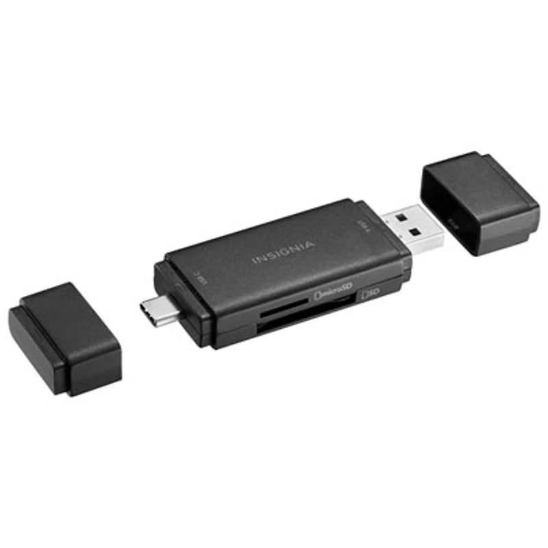 Insignia USB-C/USB 3.0 to SD/MicroSD Memory Card Reader - Only at Best Buy