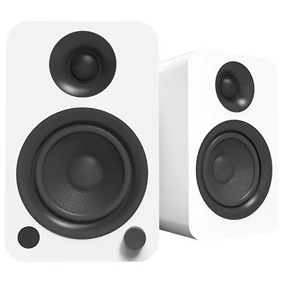 Open Box - Kanto YU 140-Watt Bookshelf Speaker - Pair - Matte White