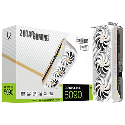 ZOTAC GAMING GeForce RTX 5090 Solid OC White Edition 32GB GDDR7 Video Card