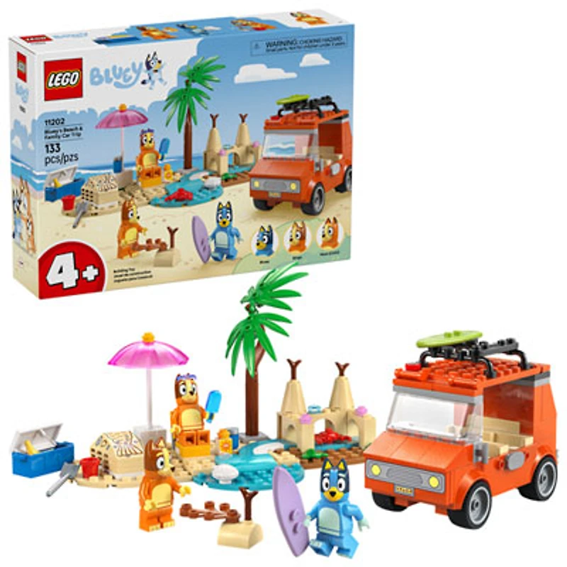 LEGO Bluey: Bluey's Beach & Family Car Trip - 133 Pieces (11202)