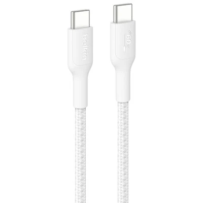 Belkin BoostCharge Pro 1m (3.3 ft.) Braided USB-C Cable - White