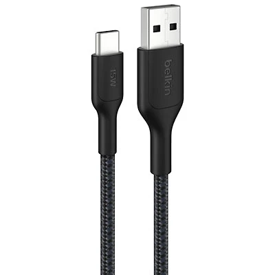 Belkin BoostCharge Pro 3m (10 ft.) Braided USB-A/USB-C Cable - Black