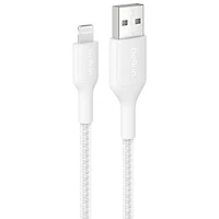 Belkin BoostCharge Pro 2m (6.6 ft.) Braided USB-A/Lightning Cable - White