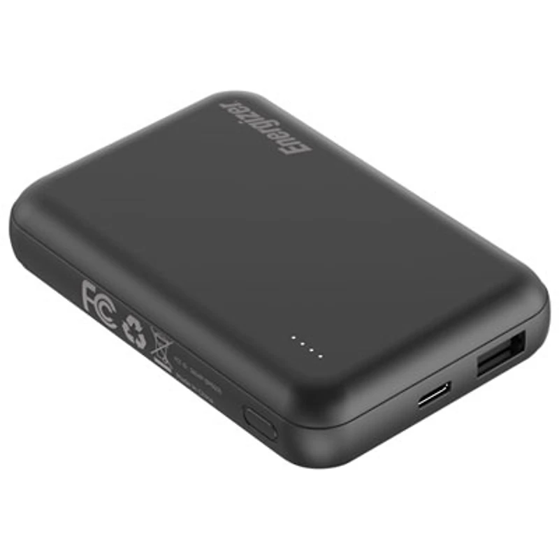 Energizer 5000 mAh USB-C/USB-A Magnetic Qi Wireless Power Bank - Black