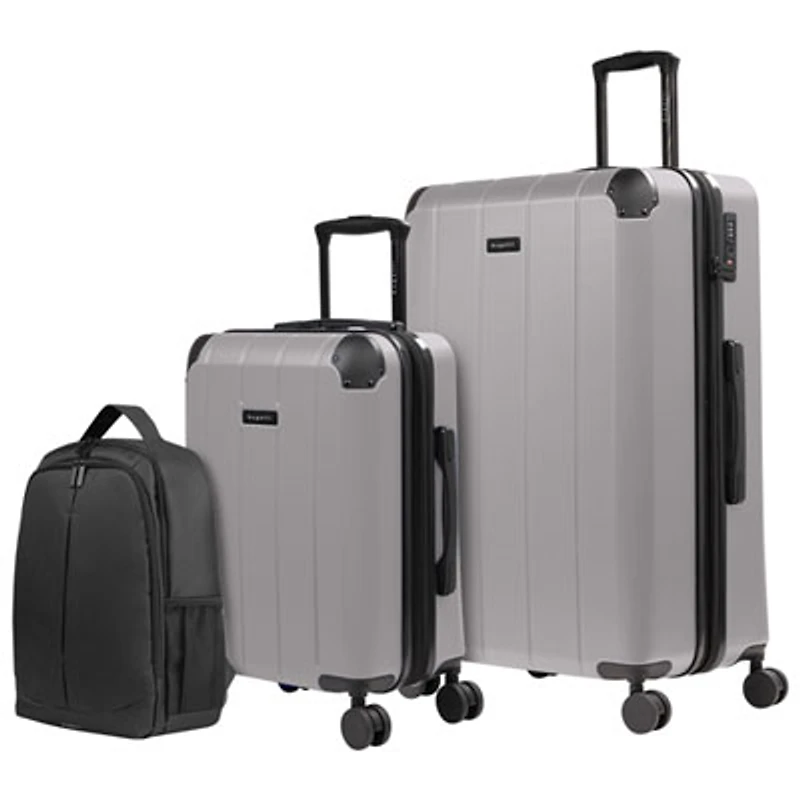 Bugatti New York 2-Piece Hard Side Expandable Luggage Set & Backpack - Grey - Only at Best Buy