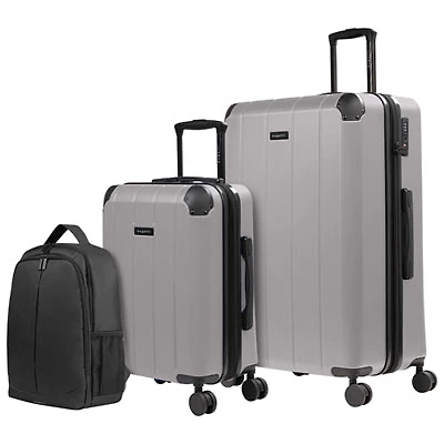 Bugatti New York 2-Piece Hard Side Expandable Luggage Set & Backpack - Grey - Only at Best Buy