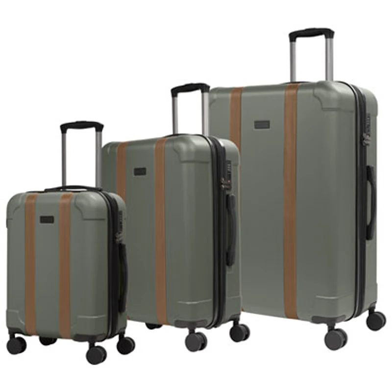 Bugatti Windsor -Piece Hard Side Expandable Luggage Set - Khaki