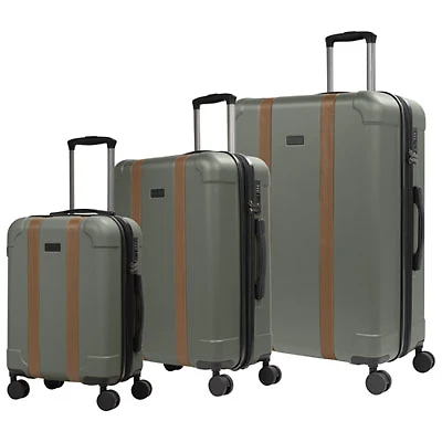 Bugatti Windsor -Piece Hard Side Expandable Luggage Set - Khaki