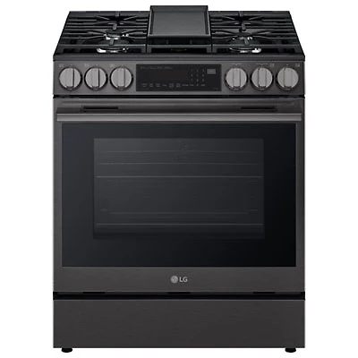 LG 30" 6.3 Cu. Ft. True Convection 5-Burner Slide-In Gas Range (LSGL6335Z) - Black Stainless Steel