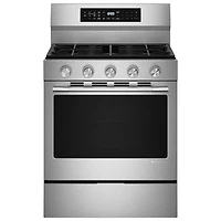 KitchenAid 30" 5.0 Cu. Ft. True Convection 5-Burner Freestanding Gas Air Fry Range (KFGS530SPS) - Stainless Steel