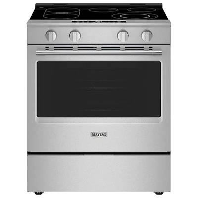 Maytag 30" 5.3 Cu. Ft. Slide-In Smooth Top Electric Range (YMSES7030SZ) - Fingerprint Resistant Stainless Steel