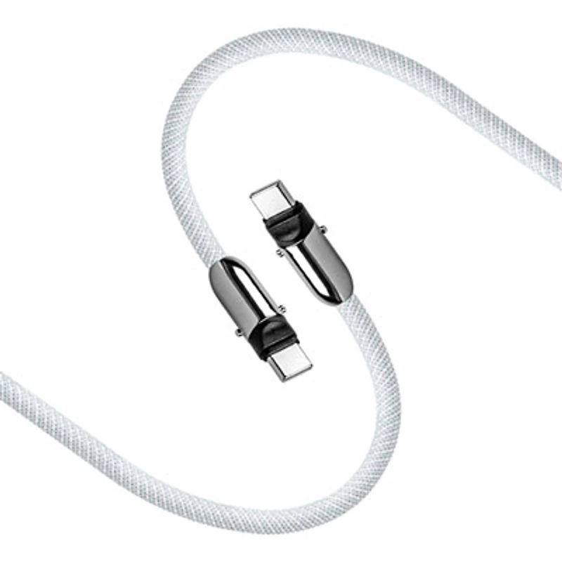 LOGiiX 1.2m (3.94 ft.) Braided 2-in-1 Cross-Body Lanyard & USB-C Cable - White