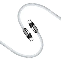 LOGiiX 1.2m (3.94 ft.) Braided 2-in-1 Cross-Body Lanyard & USB-C Cable - White