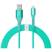 LOGiiX Vibrance 1.2m (3.94 ft.) Braided USB-A to Lightning Cable - Teal
