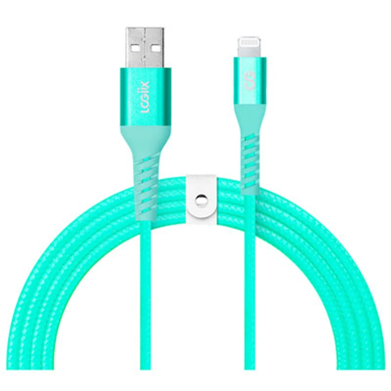 LOGiiX Vibrance 1.2m (3.94 ft.) Braided USB-A to USB-C Cable - Teal