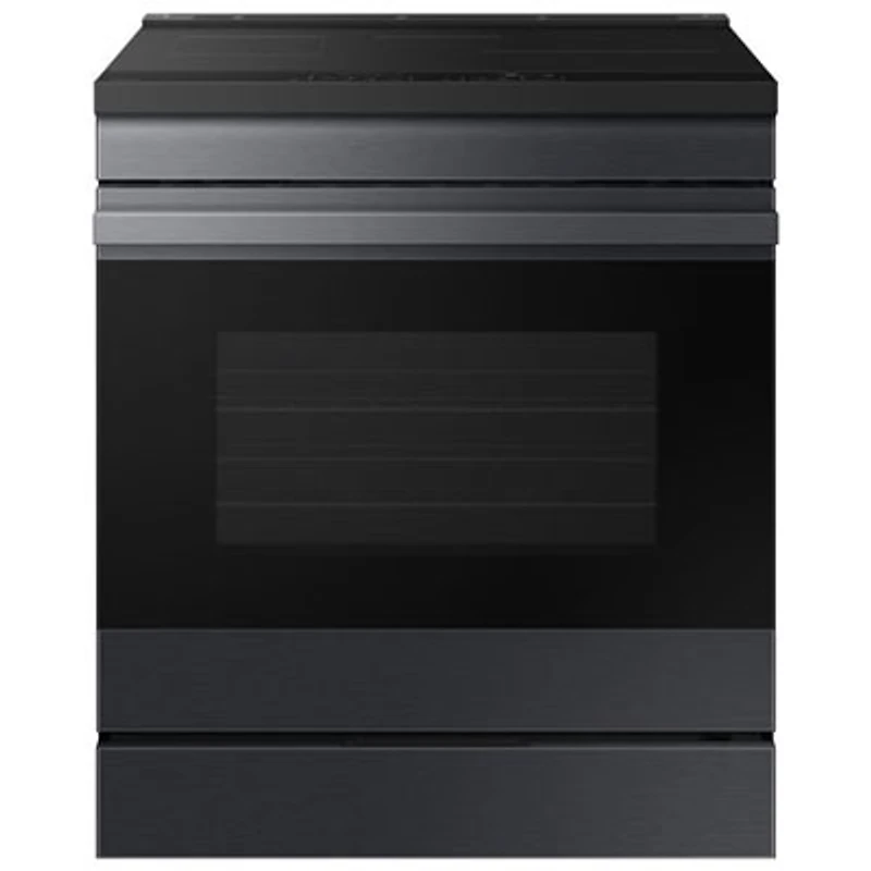 Open Box - Samsung BESPOKE 30" 6.3 Cu. Ft. True Convection Induction Slide-In Electric Range - Black-Scratch & Dent