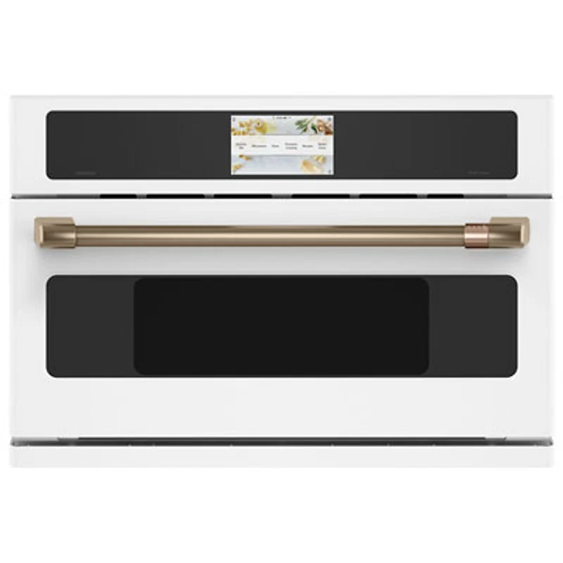 Café Smart 5-in-1 30" 1.7 Cu. Ft. Speed Electric Wall Oven with 120V Advantium (CSB913P4VW2) - White