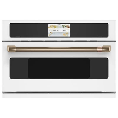 Café Smart 5-in-1 30" 1.7 Cu. Ft. Speed Electric Wall Oven with 120V Advantium (CSB913P4VW2) - White