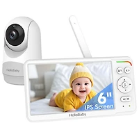 HelloBaby 6" Video Baby Monitor with 30h Battery, Pan/Tilt/Zoom & Two-Way Communication (HB6260)