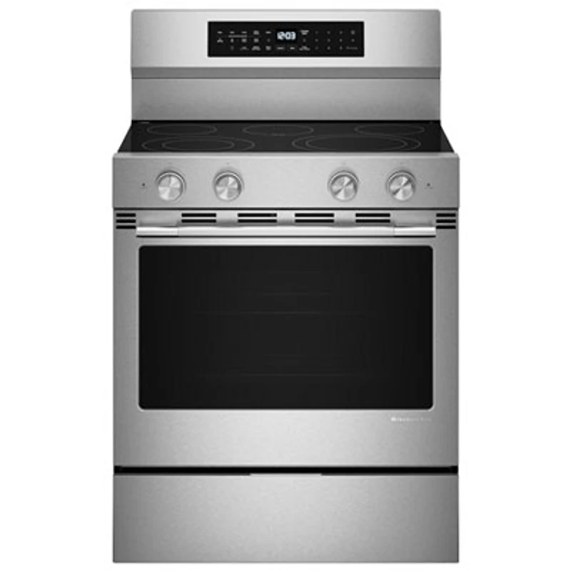 KitchenAid 30" 5.3 Cu. Ft. Convection Freestanding Electric Air Fry Range (YKFES530SPS) - Stainless Steel
