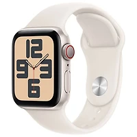 Open Box - Apple Watch SE (GPS + Cellular) 40mm Starlight Aluminum Case with Starlight Sport Band - Small/Medium