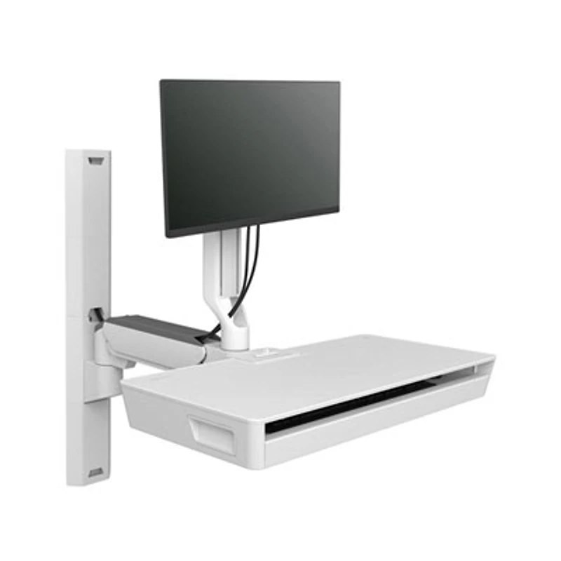 Open Box - Ergotron CareFit Combo System with Worksurface Keyboard & Monitor Mount Workstation - White (45-619-251)