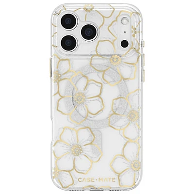 Case-Mate Fitted Hard Shell Case with MagSafe for iPhone 17 Pro Max - Floral Gems/Gold