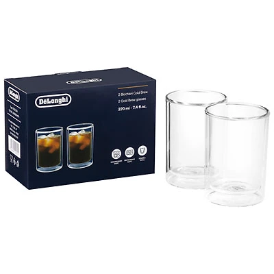 De'Longhi 220ml Double-Wall Cold Brew Glass - 2 Pack