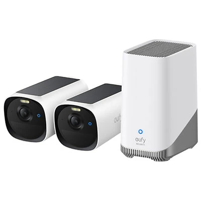eufy eufyCam E40 Wire-Free 1440p Outdoor Security Camera (2-Pack) with HomeBase S380